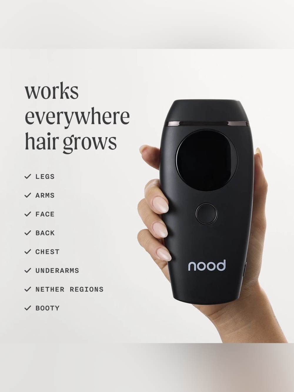 nood Black Compact At-Home Hair Removal Device